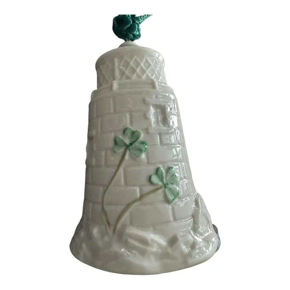 NWB Vintage Irish Belleek Porcelain Christmas ornament Dunore Lighthouse in Box